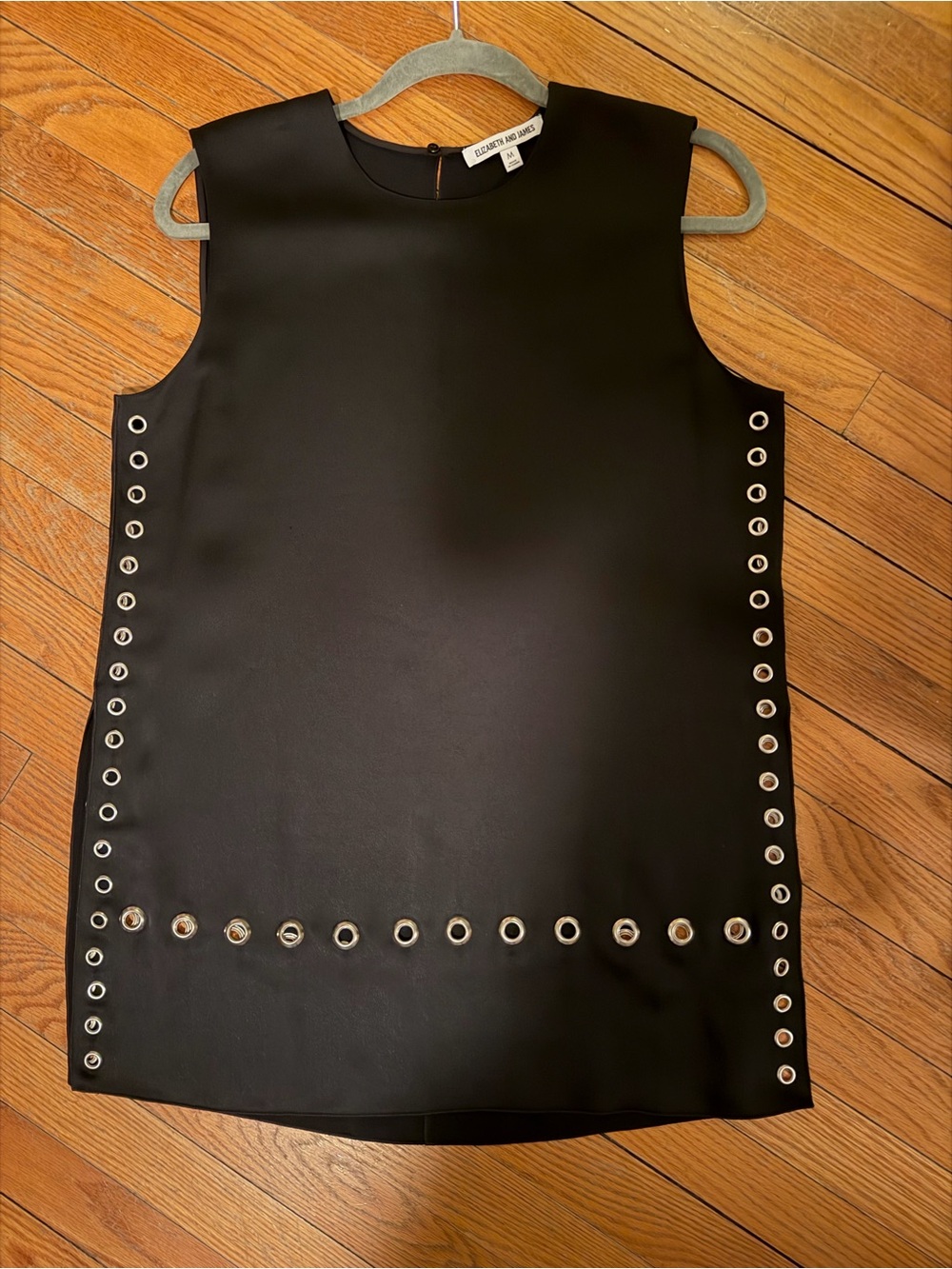 Elizabeth & James Sleeveless Black Eyelet Shift Top
